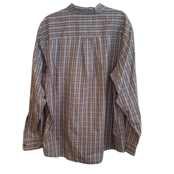 RedHead Brand Co Mens XL Plaid Long Sleeve Button Down Shirt Grey Black White - Picture 3 of 3